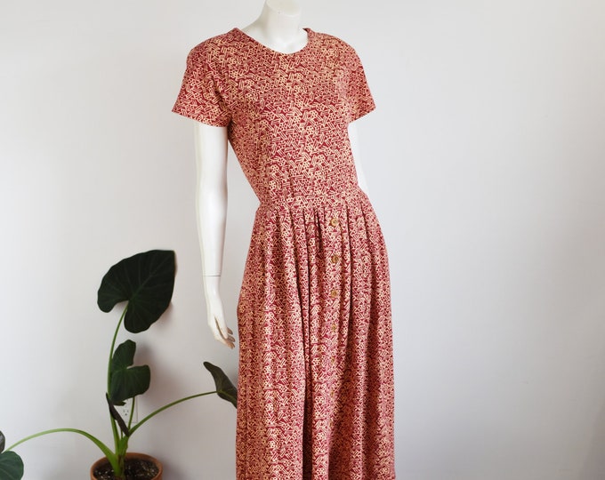 1980s Cotton Jersey Dress - M
