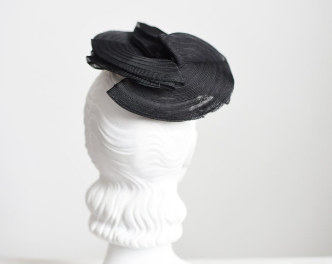 40s Black Fascinator Hat