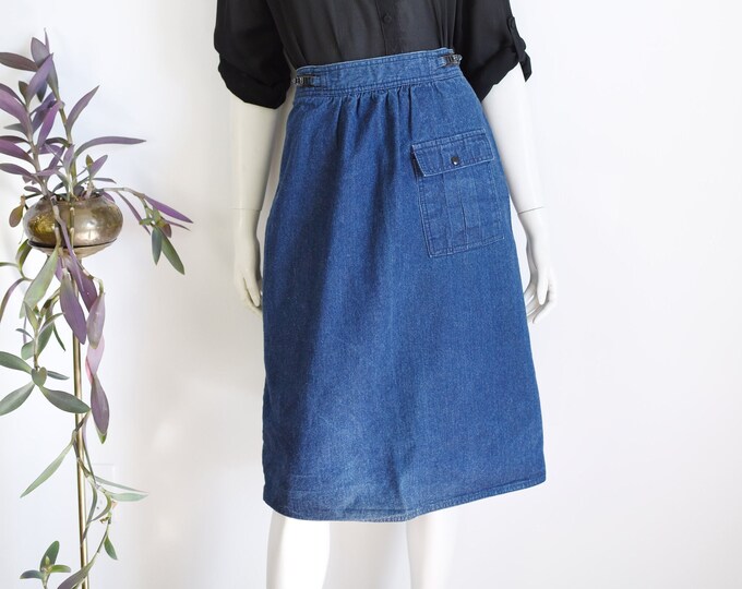 Denim wrap skirt 80s discount