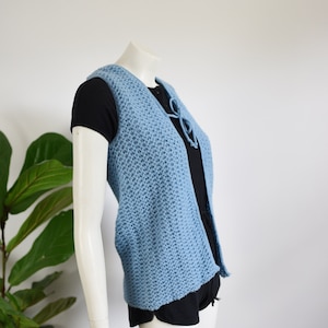 SALE 1970s Blue Knit Vest - S
