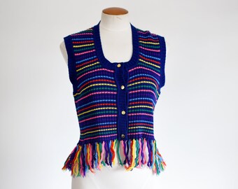 1970s Fringe Sweater Vest - S/M