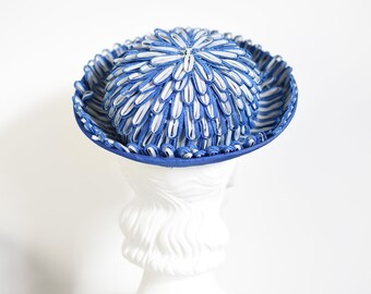 1960s Blue Ribbon Hat