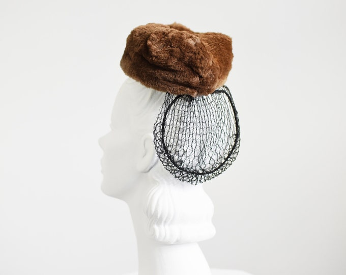 Roe Kauffman Fur 1940s Tiny Tilt Hat