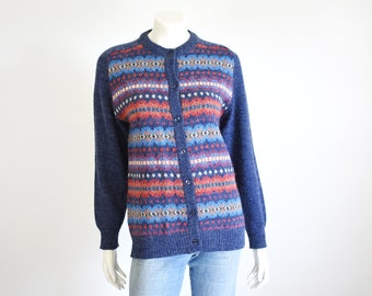 SALE 1970s Blue Cardigan - M