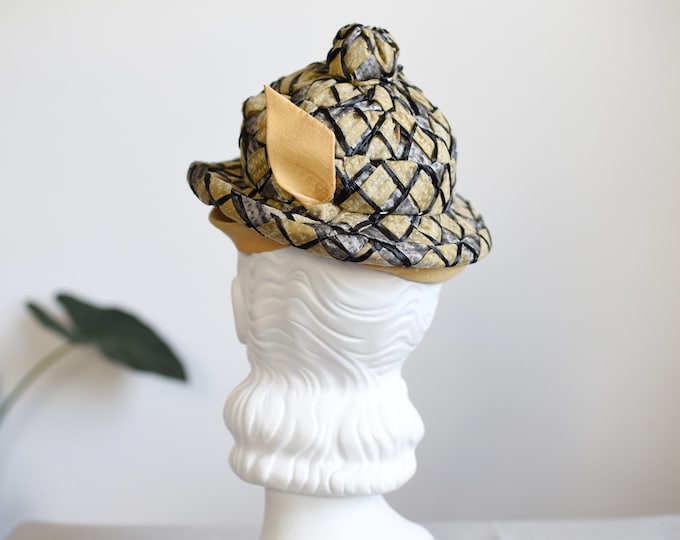 Basket Weave Ribbon 1960s Hat