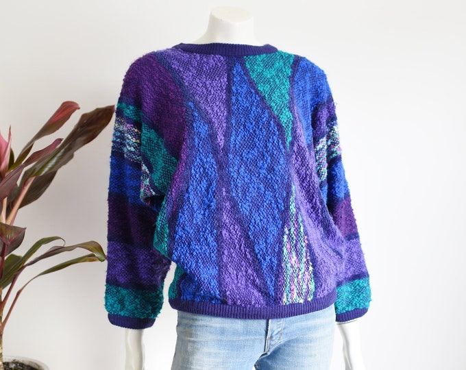 80s Western Connection Purple Sweater - M/L