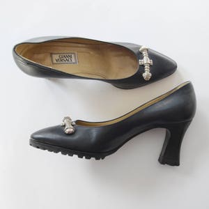 1980s/1990s Black GIANNI VERSACE Leather Heels
