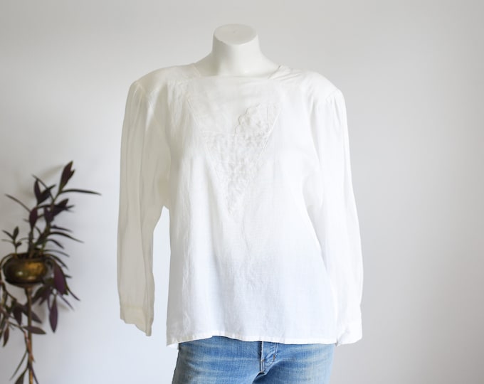 SALE 1990s White Blouse - S/M