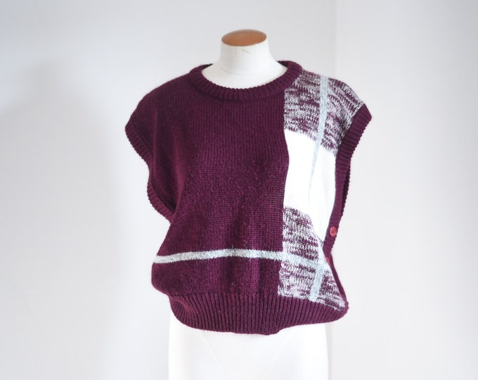 1980s Maroon Sweater Vest - L