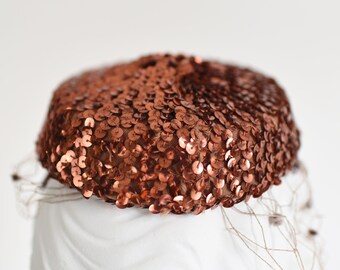 Sequined 50s Pillbox Hat