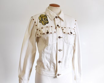 White Denim Western Jacket - S