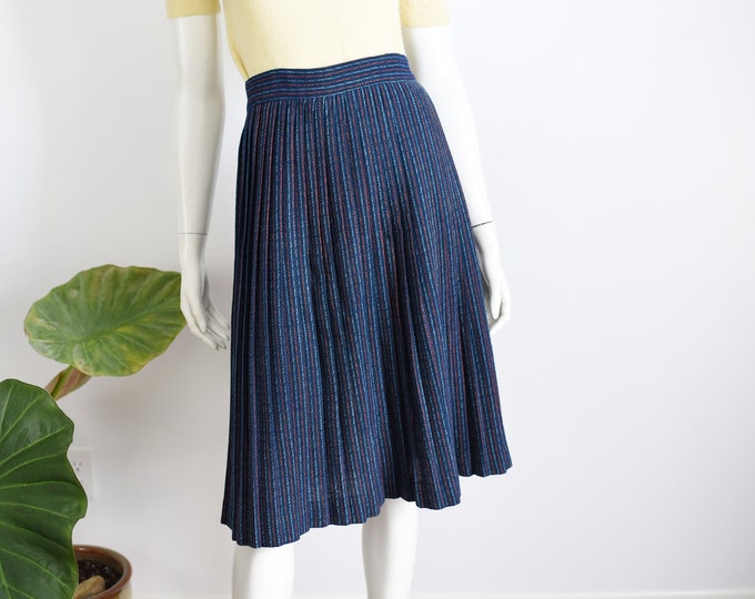 1950s Navy Pleated Skirt - S