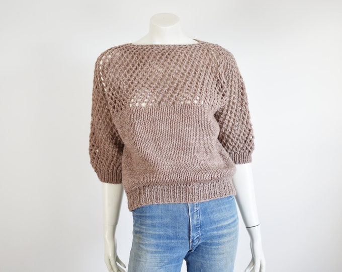 Brown Handknit Sweater - S/M