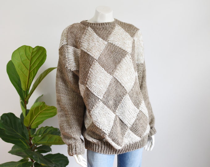 80s Basket Weave Sweater - XL