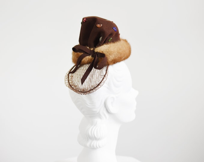 Roe Kauffman 1940s Tiny Tilt Hat