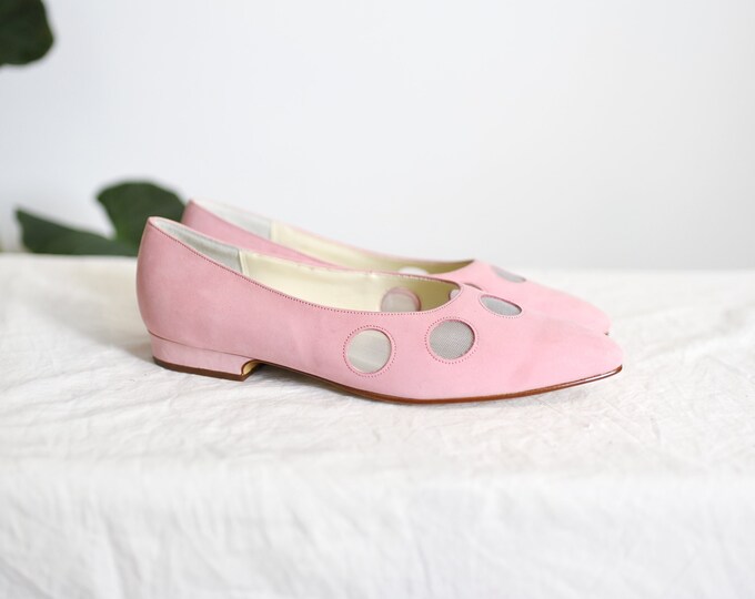 80s American Eagle Pink Leather Flats - 10