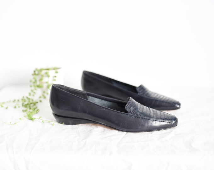 SALE Via Spiga 80s Reptile Skin Loafers - 8.5