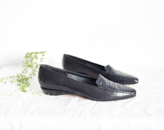 Via Spiga 80s Reptile Skin Loafers - 8.5