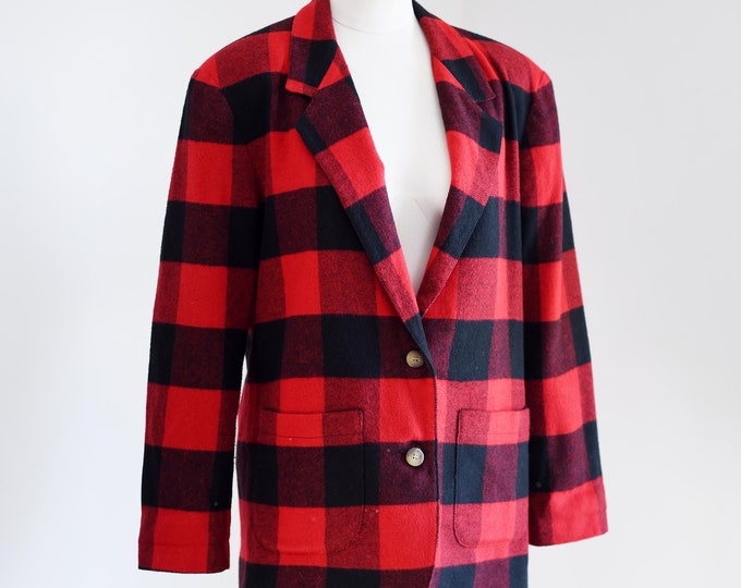 Buffalo Check Wool Blazer - M