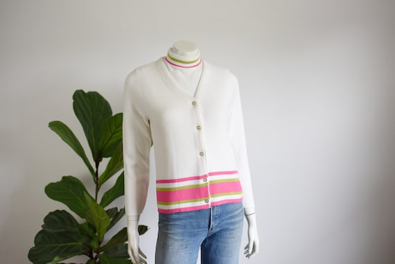 1960s Preppy Striped Sweater Set - S