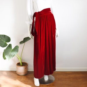 1960s Red Velvet Maxi Skirt - XS