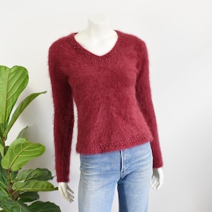 2000s Maroon Angora Sweater - S