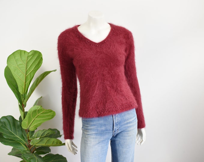 2000s Maroon Angora Sweater - S