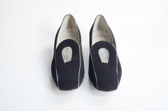 1960s Black and Silver Mod Heels - 8.5AA - image 4