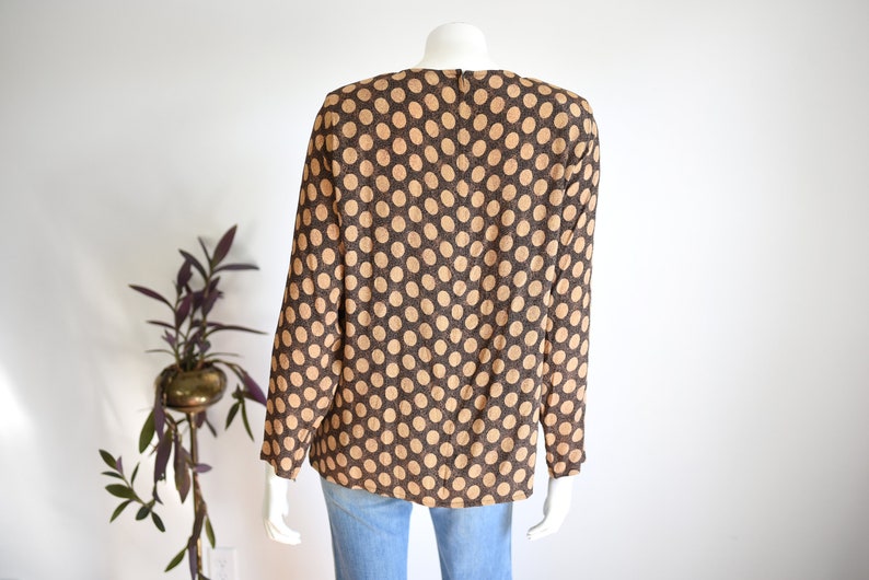 1980s Silk Polka Dot Blouse M image 8