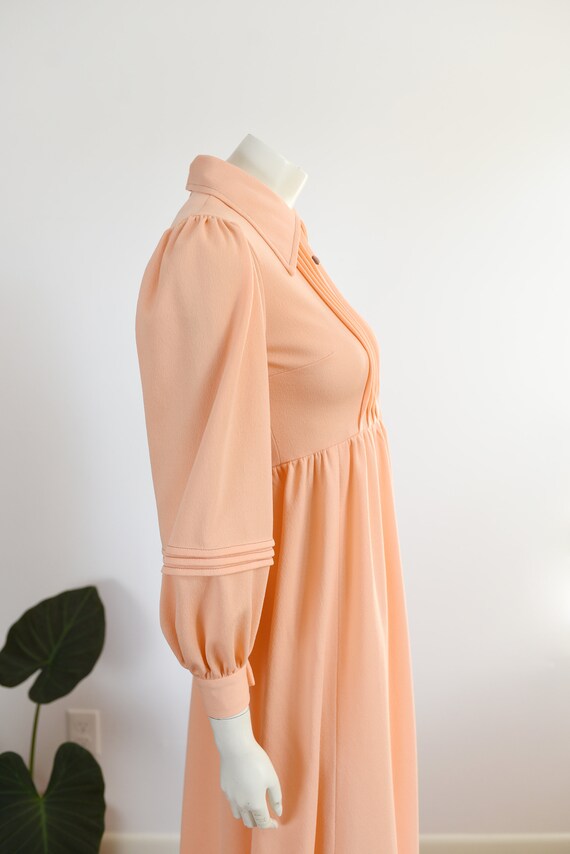 1970s Handmade Peach Maxi Dress - XXS - image 7