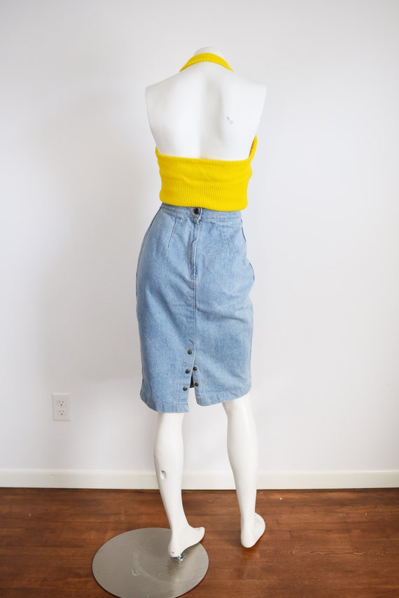 1980s Light Blue Denim Skirt - XS - image 2