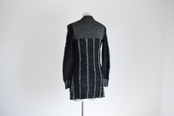 1970s Silver Lurex and Wool Cardigan - S/M - image 2