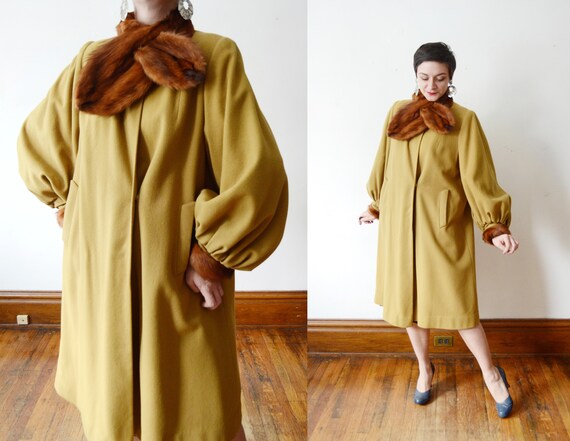 1940s Mustard Wool Swing Coat - M