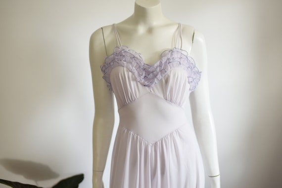 1950s Purple Ruffle Nightgown - S - image 2