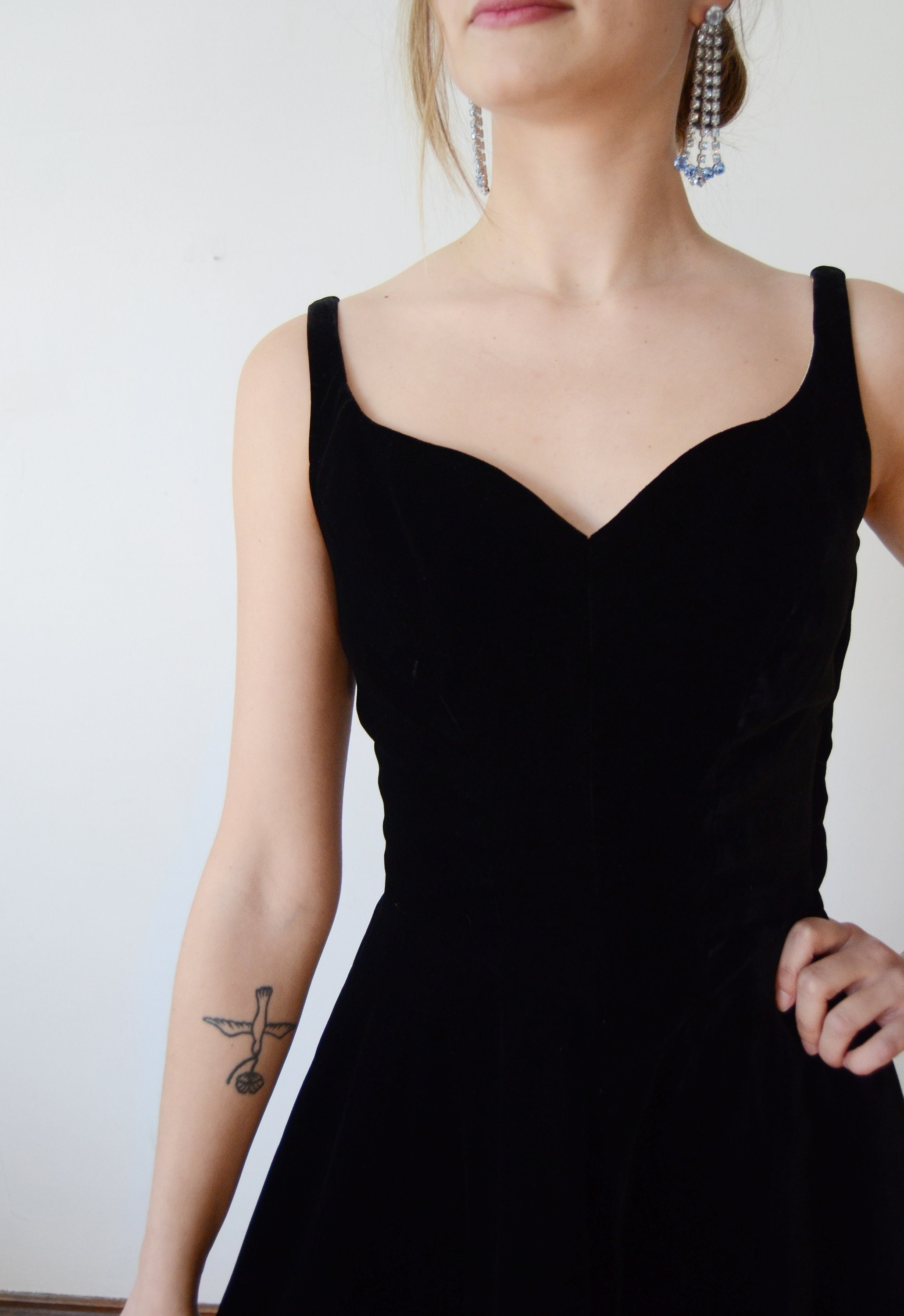 black velvet bustier dress