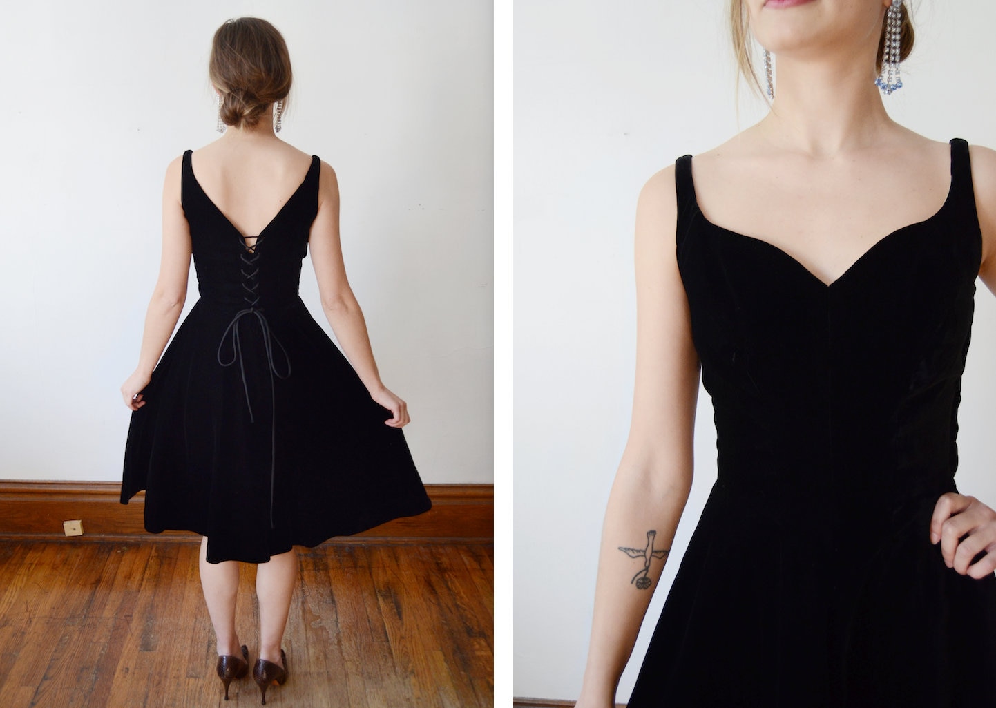 black velvet corset dress