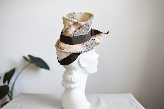 1940s Plaid Tilt Top Hat