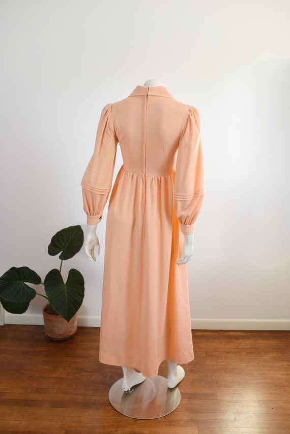 1970s Handmade Peach Maxi Dress - XXS - image 4