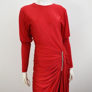 1980s Laura Winston Red Party Dress S/M image 3