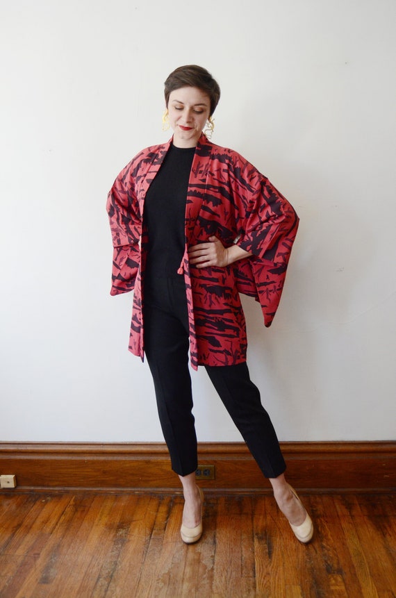Vintage Rayon Haori Robe - S/M/L