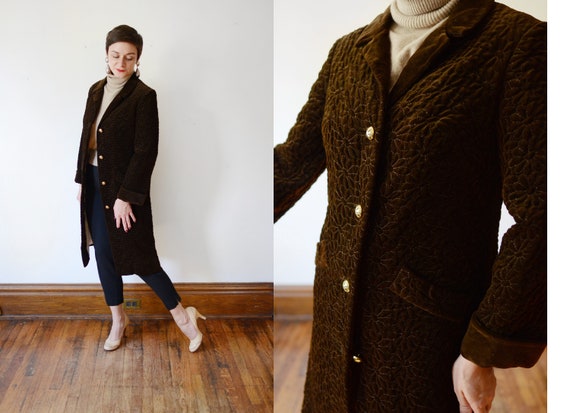 1960s Mr Mort Quilted Velvet Coat - S