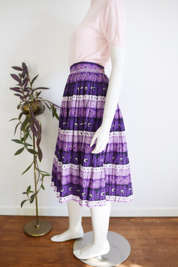 1950s Purple Pleated Skirt - XS/S - image 4