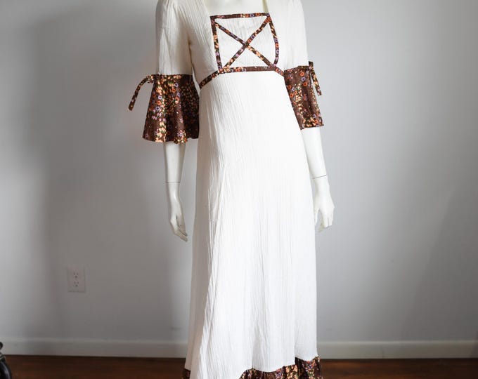 Deadstock 1970s Prairie Gauze Dress - S
