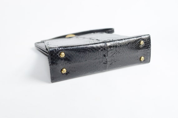 1950s Black Reptile Skin Purse - image 7