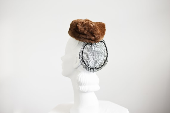 Roe Kauffman Fur 1940s Tiny Tilt Hat