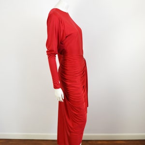 1980s Laura Winston Red Party Dress S/M image 4