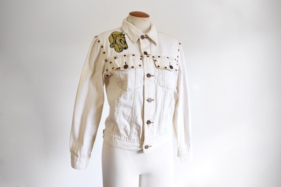 White Denim Western Jacket - S