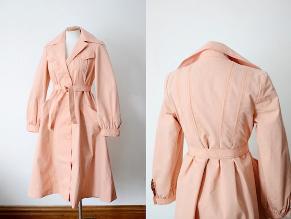 1970s Peach Trench Coat - S