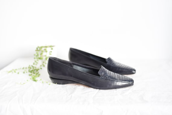SALE Via Spiga 80s Reptile Skin Loafers - 8.5