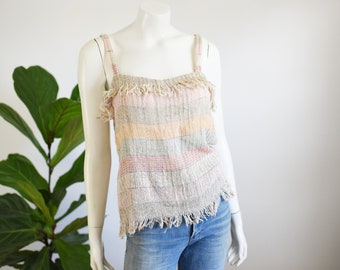 1980s Woven Fringe Tank Top - S